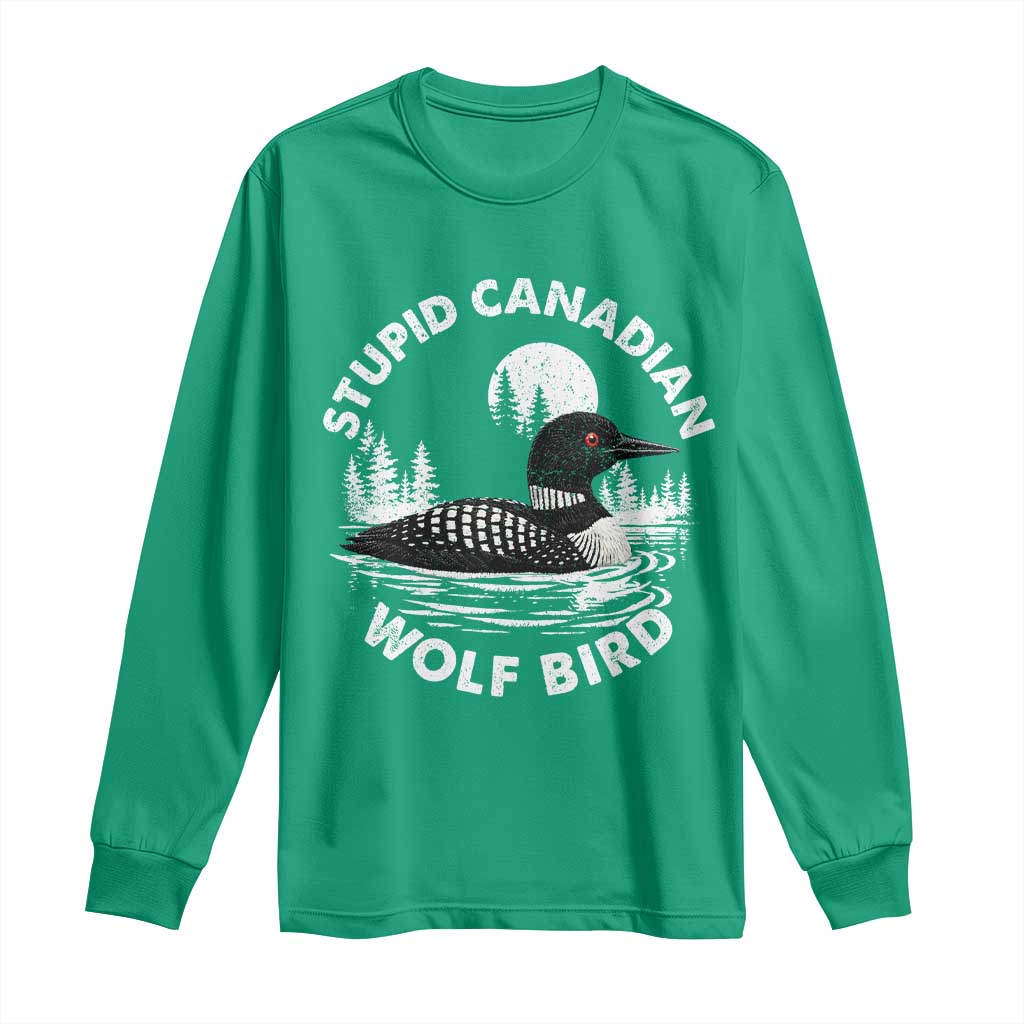 Stupid Canadian Wolf Bird Long Sleeve Shirt Sarcastic LGBT Hockey Fan - Wonder Print Shop