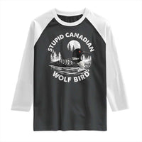 Stupid Canadian Wolf Bird Raglan Shirt Sarcastic LGBT Hockey Fan - Wonder Print Shop