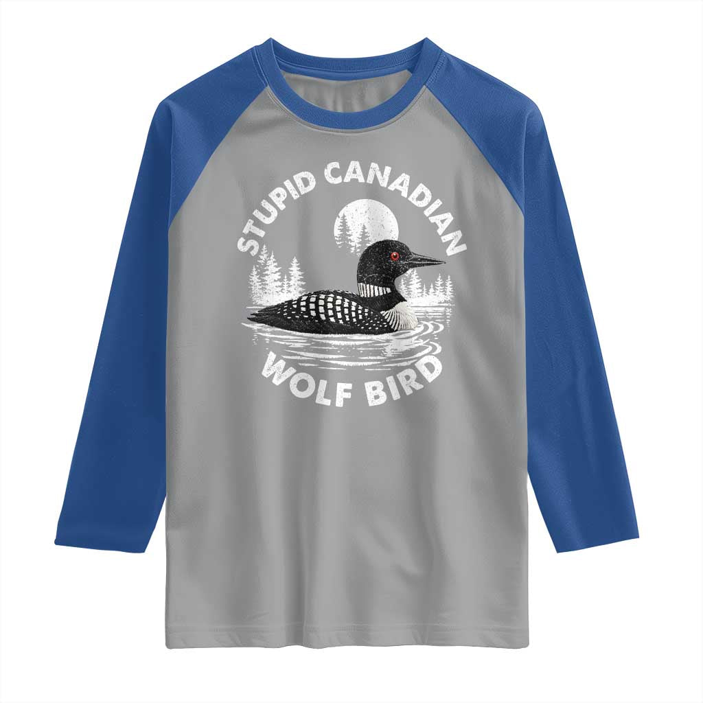 Stupid Canadian Wolf Bird Raglan Shirt Sarcastic LGBT Hockey Fan - Wonder Print Shop