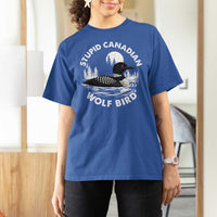 Stupid Canadian Wolf Bird T Shirt For Women Sarcastic LGBT Hockey Fan - Wonder Print Shop