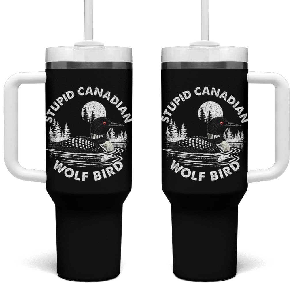 Stupid Canadian Wolf Bird Tumbler With Handle Sarcastic LGBT Hockey Fan - Wonder Print Shop