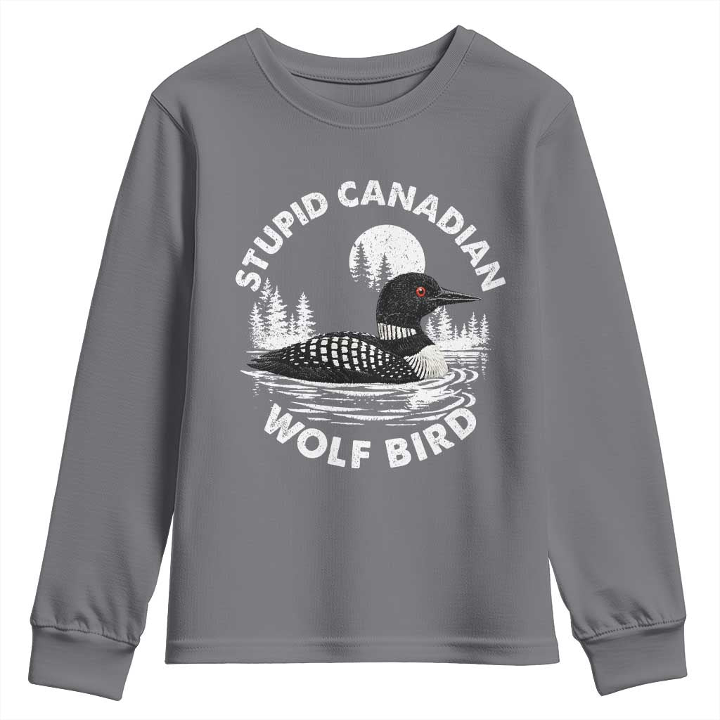 Stupid Canadian Wolf Bird Youth Sweatshirt Sarcastic LGBT Hockey Fan - Wonder Print Shop