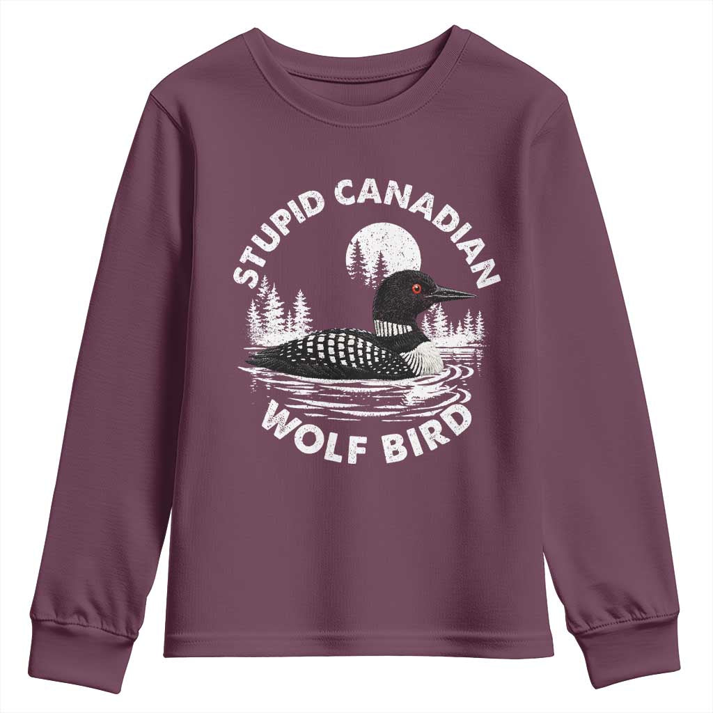 Stupid Canadian Wolf Bird Youth Sweatshirt Sarcastic LGBT Hockey Fan - Wonder Print Shop