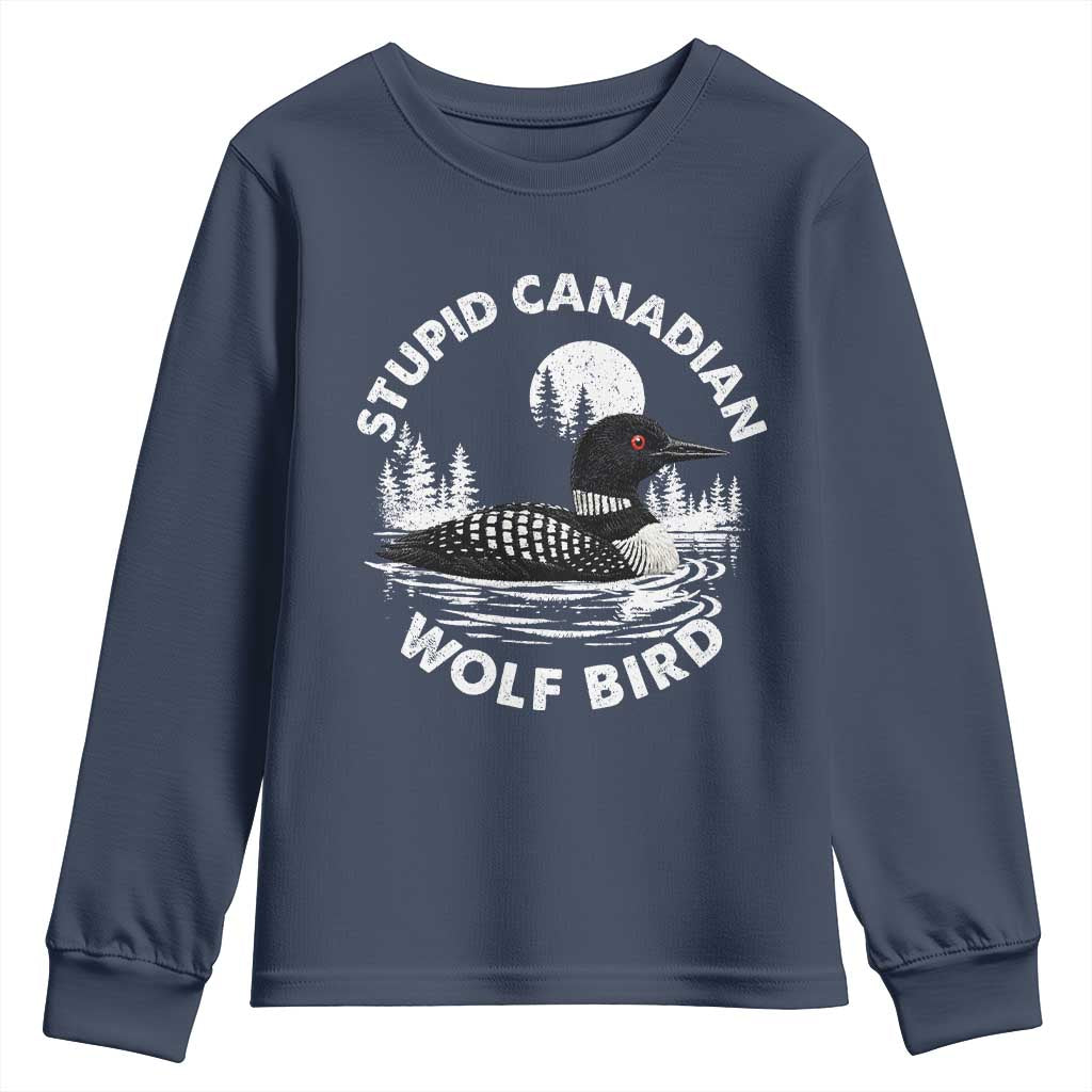 Stupid Canadian Wolf Bird Youth Sweatshirt Sarcastic LGBT Hockey Fan - Wonder Print Shop