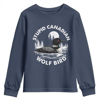 Stupid Canadian Wolf Bird Youth Sweatshirt Sarcastic LGBT Hockey Fan - Wonder Print Shop