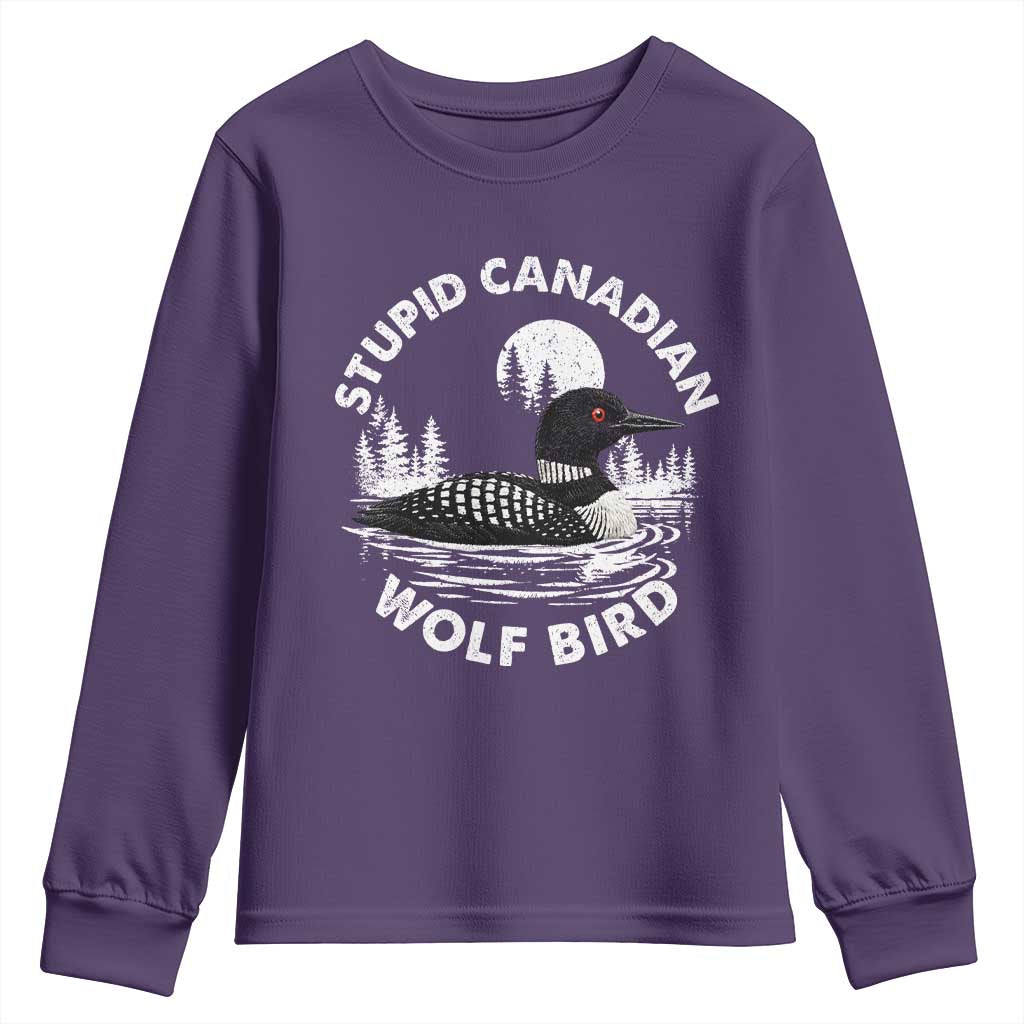 Stupid Canadian Wolf Bird Youth Sweatshirt Sarcastic LGBT Hockey Fan - Wonder Print Shop