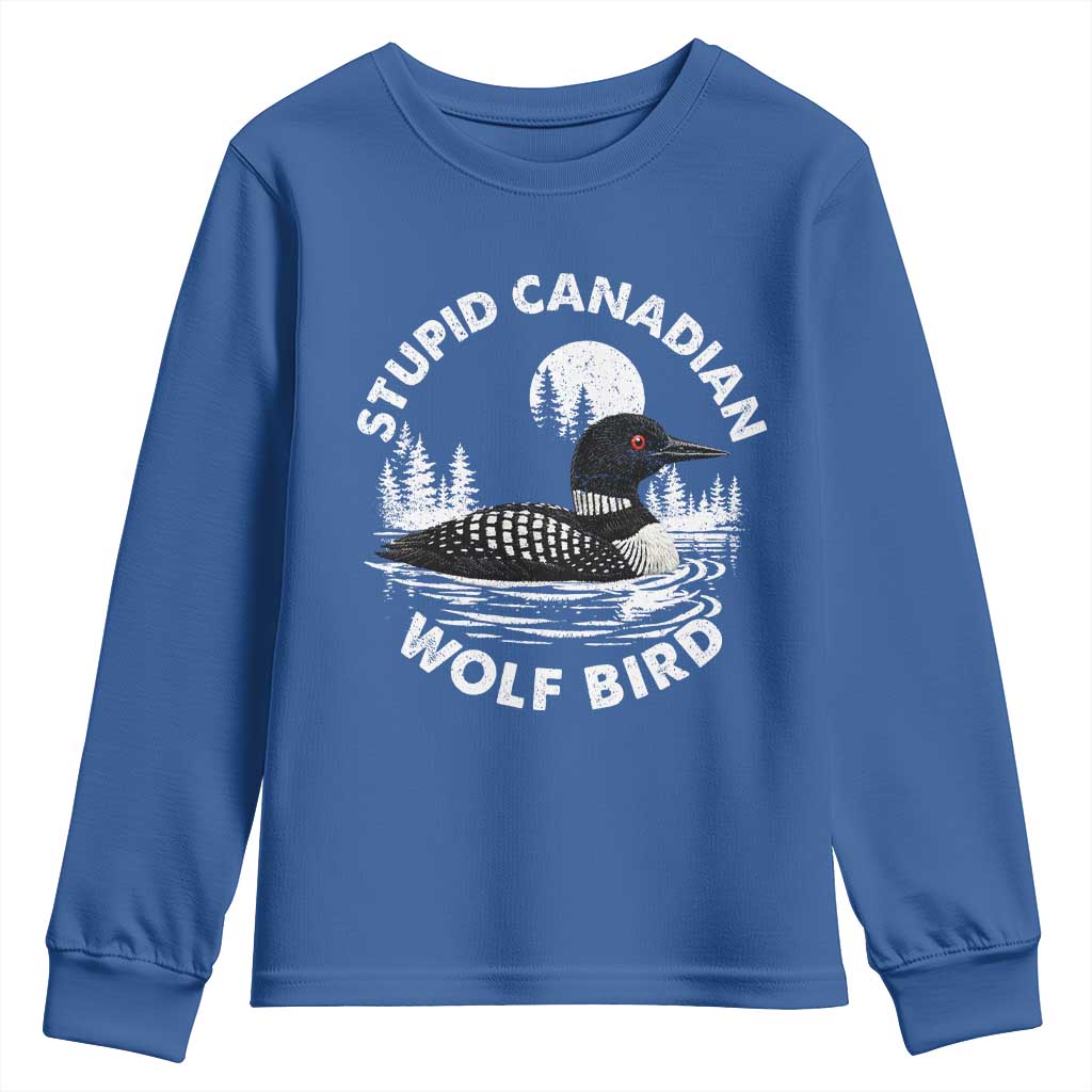 Stupid Canadian Wolf Bird Youth Sweatshirt Sarcastic LGBT Hockey Fan - Wonder Print Shop