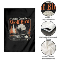 Stupid Canadian Wolf Bird Garden Flag Retro LGBT Hockey Fan Romance - Wonder Print Shop