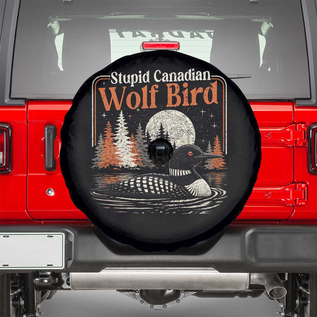 Stupid Canadian Wolf Bird Spare Tire Cover Retro LGBT Hockey Fan Romance - Wonder Print Shop