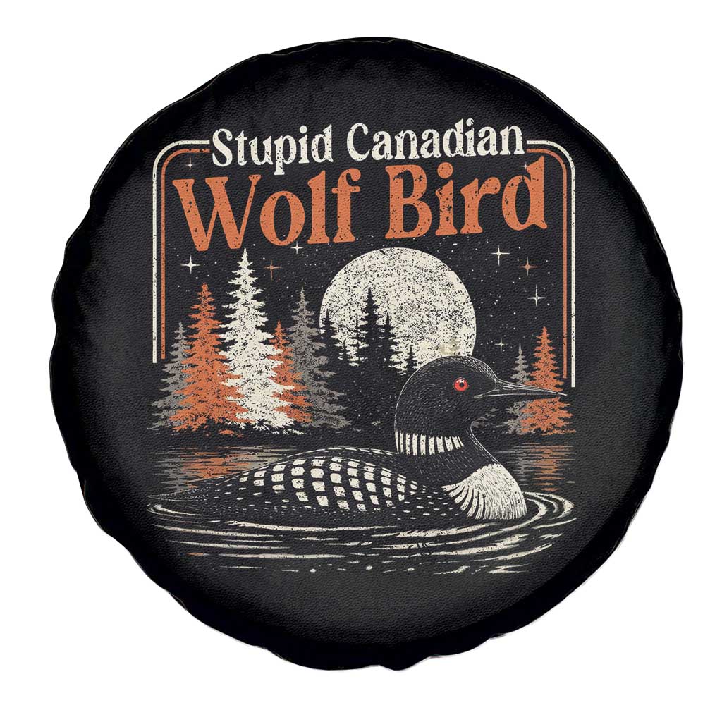 Stupid Canadian Wolf Bird Spare Tire Cover Retro LGBT Hockey Fan Romance - Wonder Print Shop