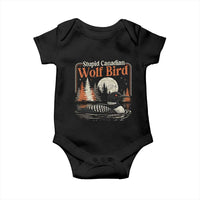 Stupid Canadian Wolf Bird Baby Onesie Retro LGBT Hockey Fan Romance - Wonder Print Shop