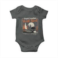 Stupid Canadian Wolf Bird Baby Onesie Retro LGBT Hockey Fan Romance - Wonder Print Shop