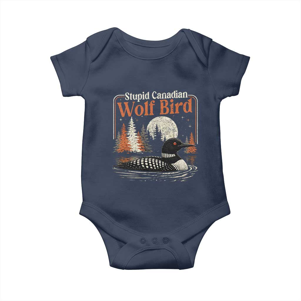 Stupid Canadian Wolf Bird Baby Onesie Retro LGBT Hockey Fan Romance - Wonder Print Shop