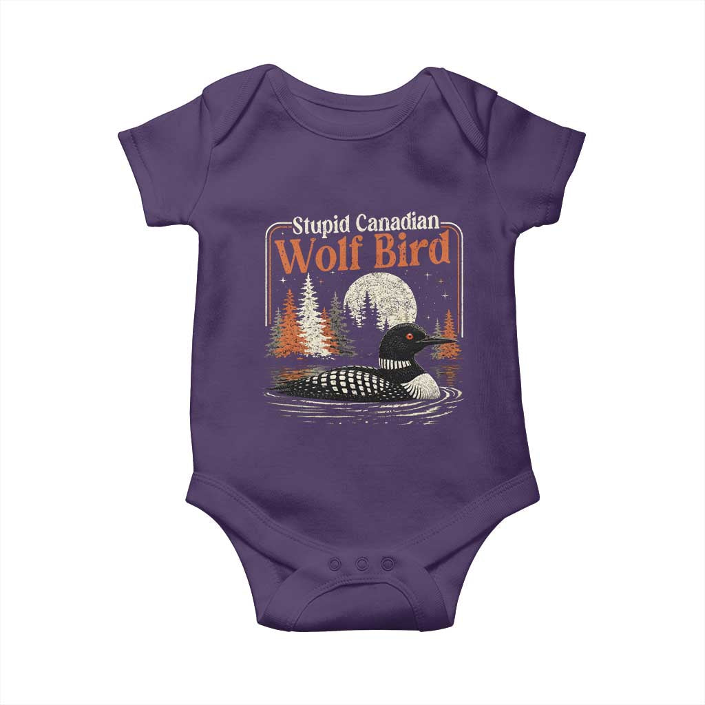 Stupid Canadian Wolf Bird Baby Onesie Retro LGBT Hockey Fan Romance - Wonder Print Shop