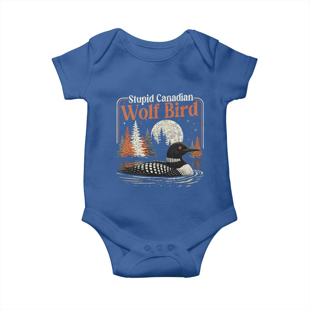 Stupid Canadian Wolf Bird Baby Onesie Retro LGBT Hockey Fan Romance - Wonder Print Shop