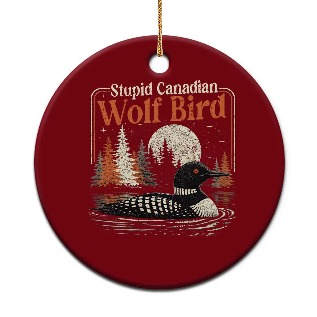 Stupid Canadian Wolf Bird Ceramic Ornament Retro LGBT Hockey Fan Romance - Wonder Print Shop