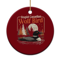Stupid Canadian Wolf Bird Ceramic Ornament Retro LGBT Hockey Fan Romance - Wonder Print Shop