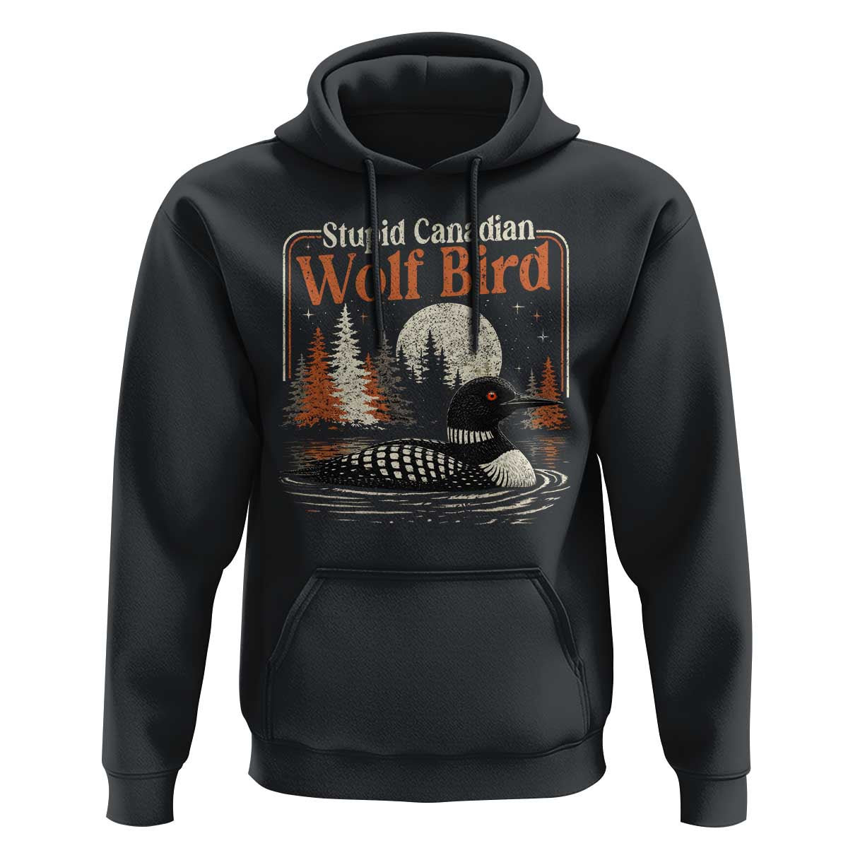 Stupid Canadian Wolf Bird Hoodie Retro LGBT Hockey Fan Romance - Wonder Print Shop