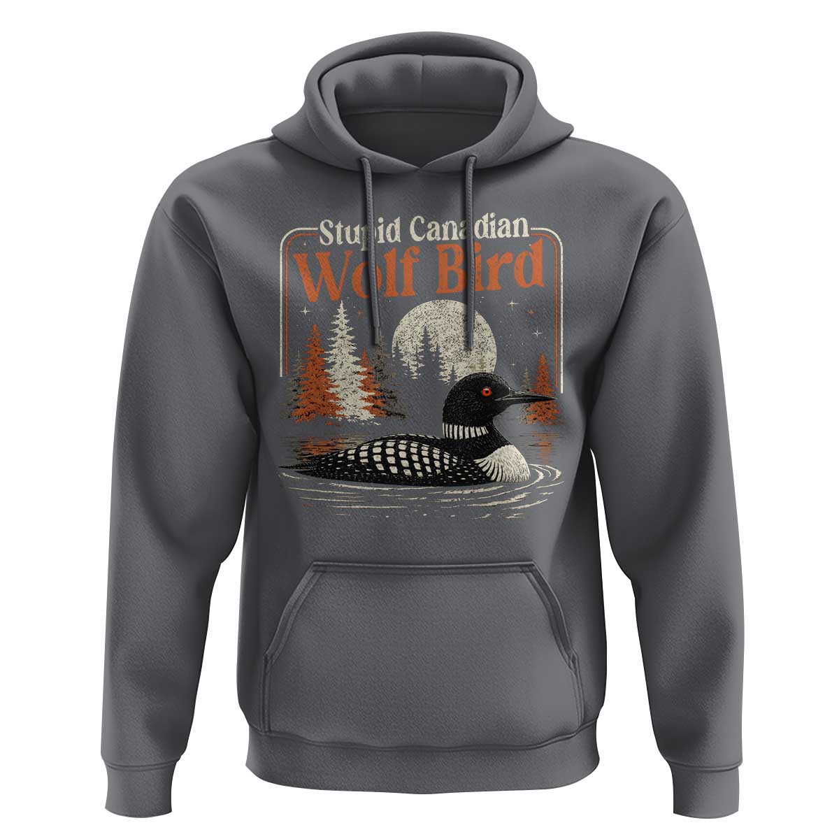 Stupid Canadian Wolf Bird Hoodie Retro LGBT Hockey Fan Romance - Wonder Print Shop