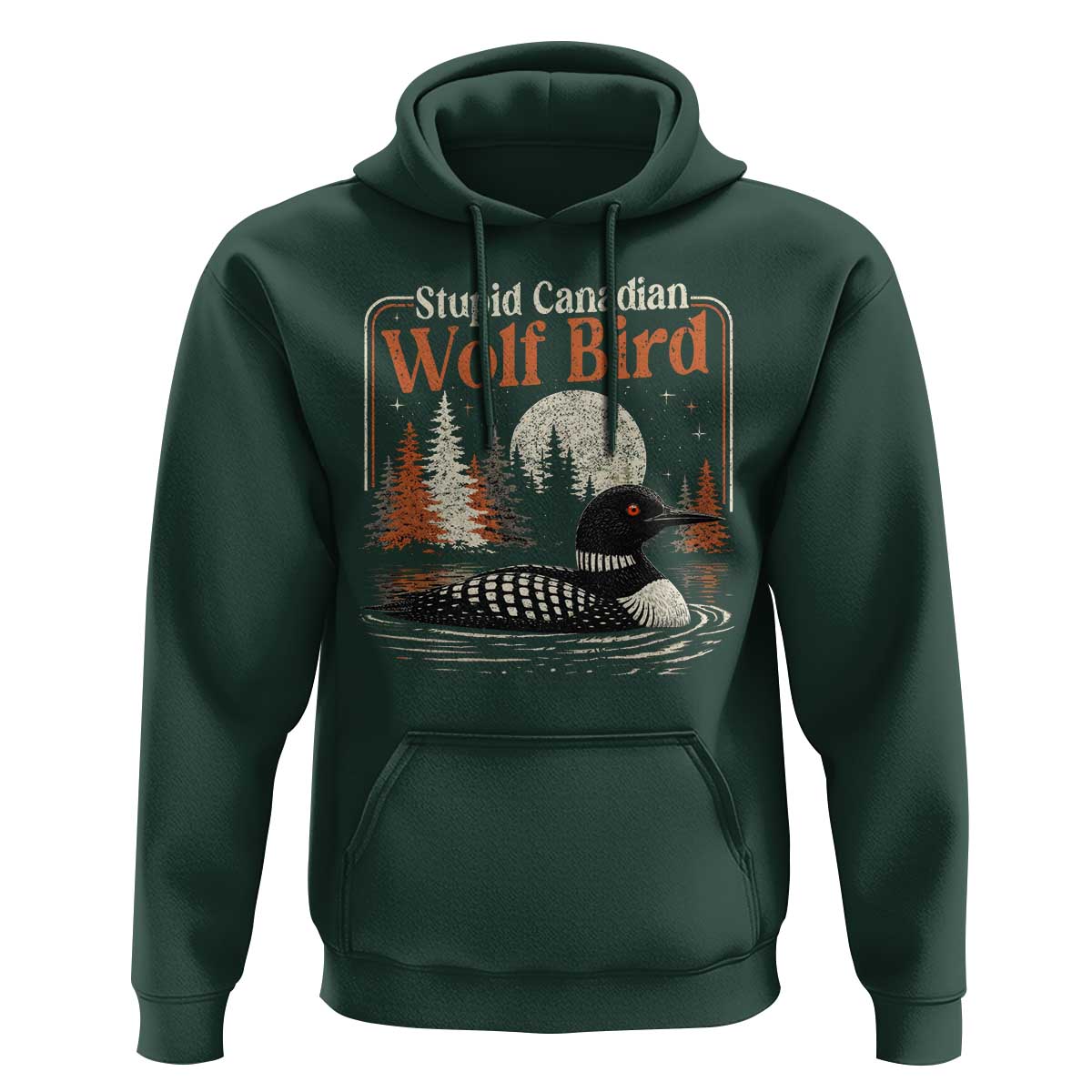 Stupid Canadian Wolf Bird Hoodie Retro LGBT Hockey Fan Romance - Wonder Print Shop