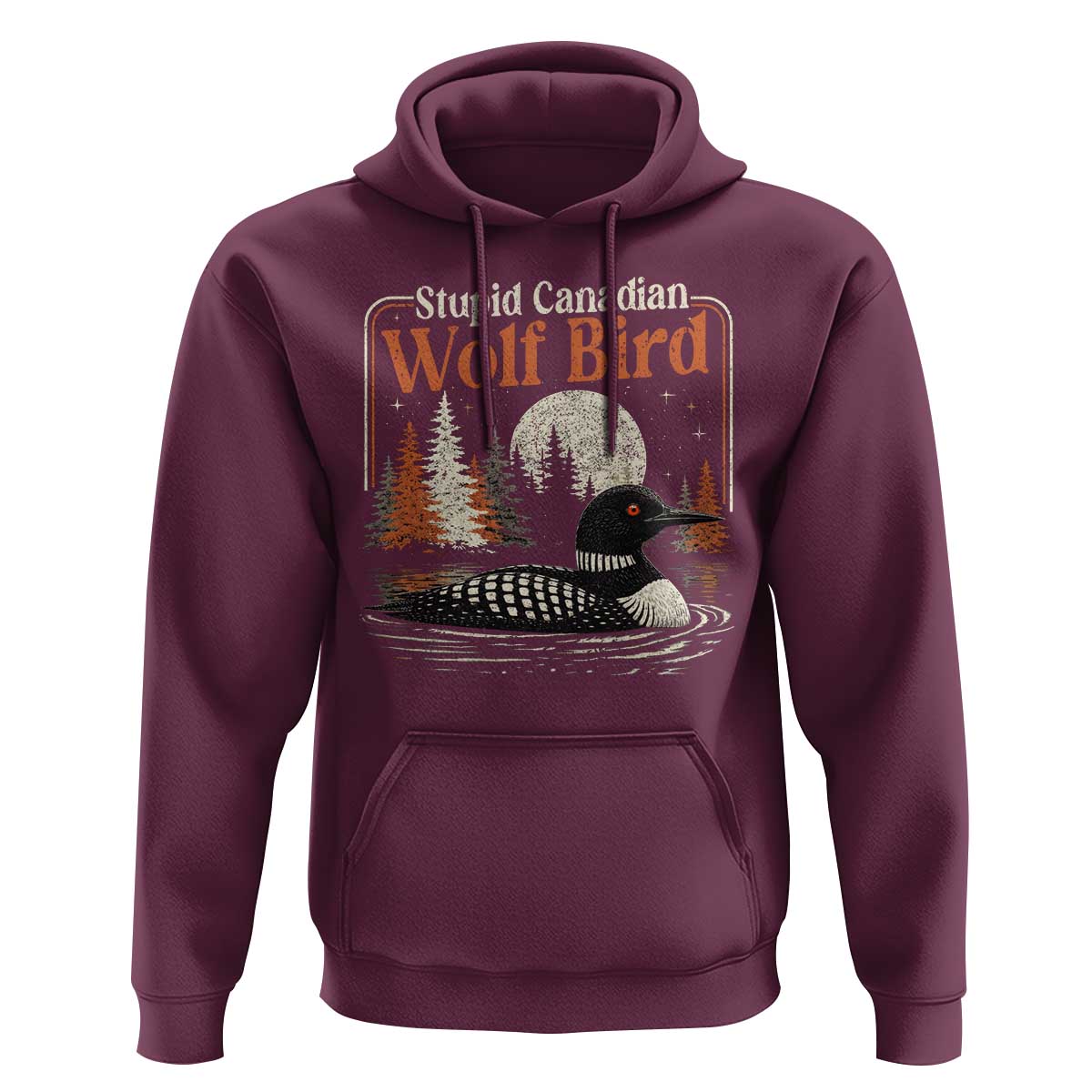 Stupid Canadian Wolf Bird Hoodie Retro LGBT Hockey Fan Romance - Wonder Print Shop