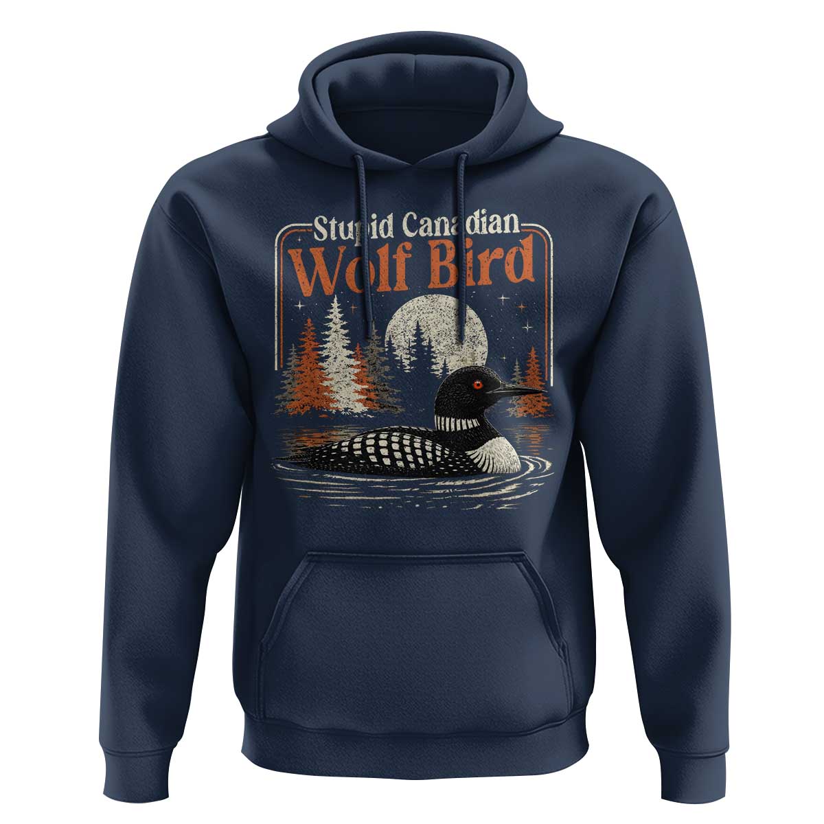 Stupid Canadian Wolf Bird Hoodie Retro LGBT Hockey Fan Romance - Wonder Print Shop