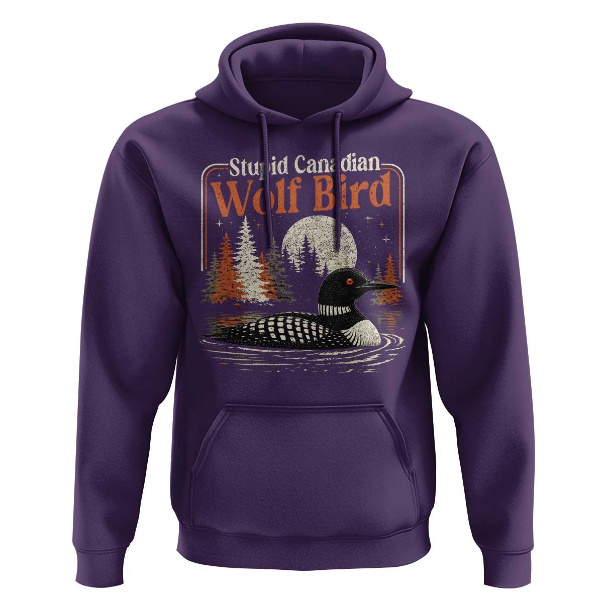 Stupid Canadian Wolf Bird Hoodie Retro LGBT Hockey Fan Romance - Wonder Print Shop