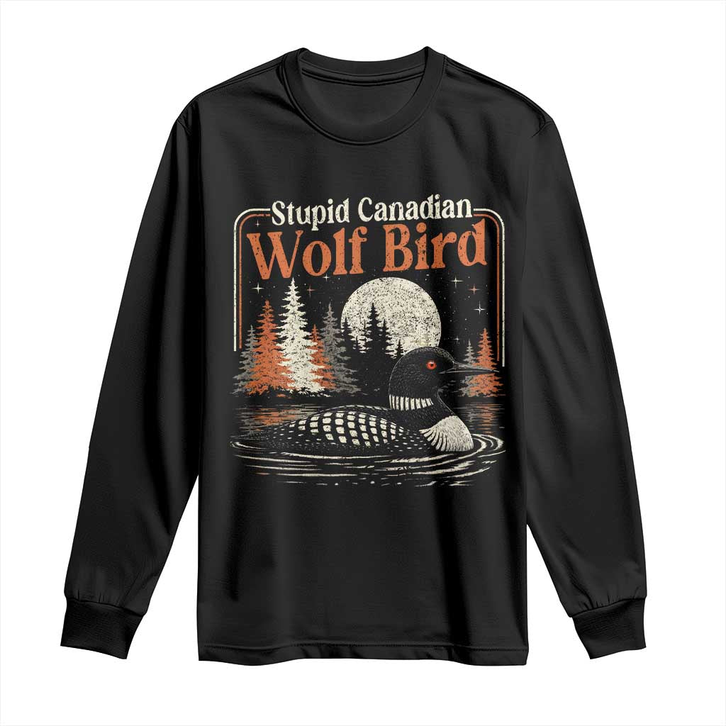 Stupid Canadian Wolf Bird Long Sleeve Shirt Retro LGBT Hockey Fan Romance - Wonder Print Shop