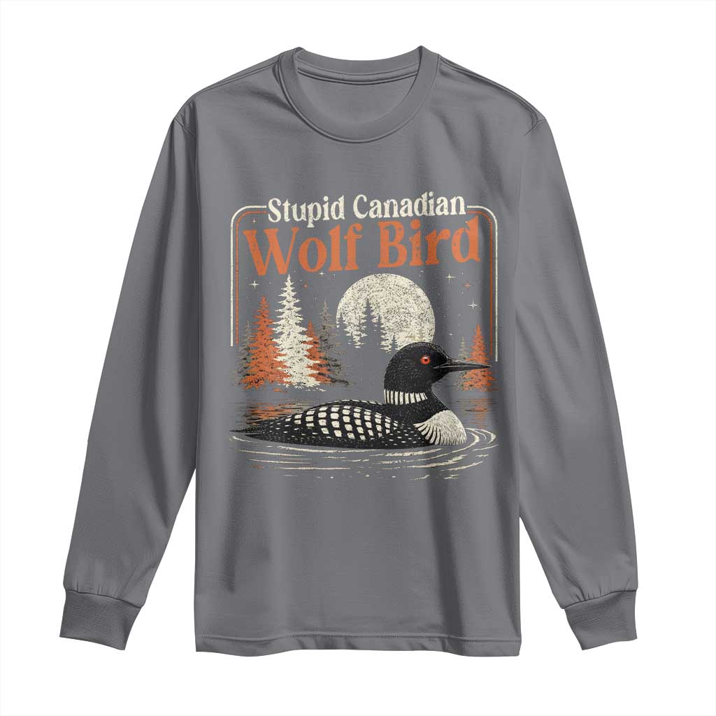 Stupid Canadian Wolf Bird Long Sleeve Shirt Retro LGBT Hockey Fan Romance - Wonder Print Shop