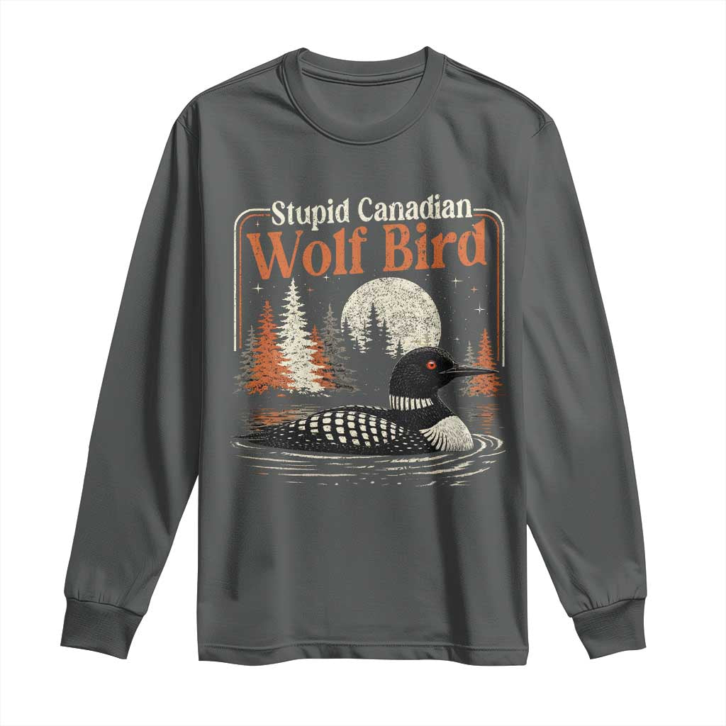 Stupid Canadian Wolf Bird Long Sleeve Shirt Retro LGBT Hockey Fan Romance - Wonder Print Shop