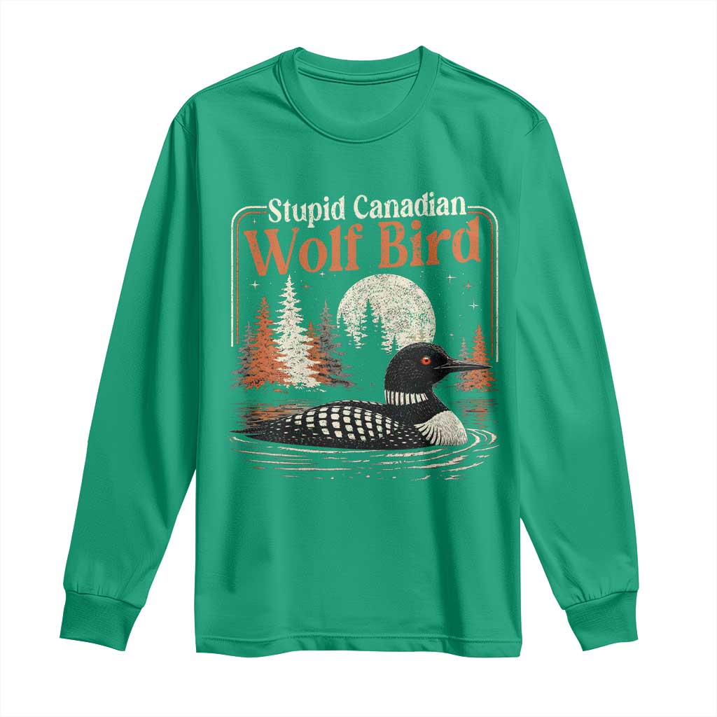 Stupid Canadian Wolf Bird Long Sleeve Shirt Retro LGBT Hockey Fan Romance - Wonder Print Shop