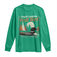 Stupid Canadian Wolf Bird Long Sleeve Shirt Retro LGBT Hockey Fan Romance - Wonder Print Shop