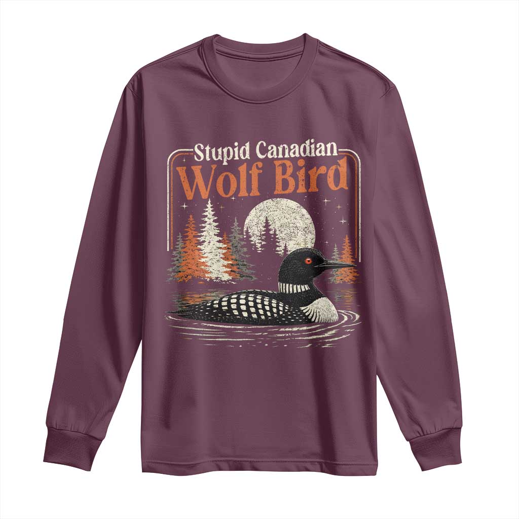 Stupid Canadian Wolf Bird Long Sleeve Shirt Retro LGBT Hockey Fan Romance - Wonder Print Shop