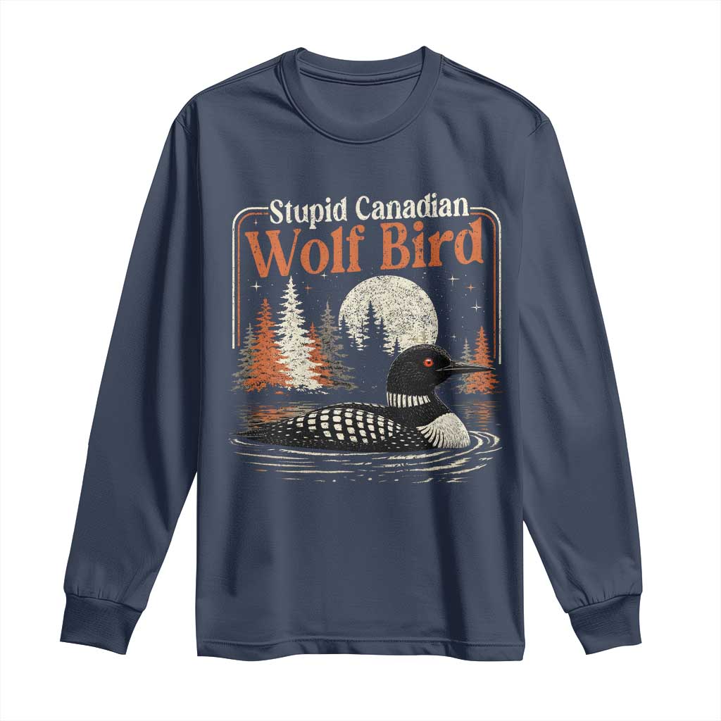 Stupid Canadian Wolf Bird Long Sleeve Shirt Retro LGBT Hockey Fan Romance - Wonder Print Shop