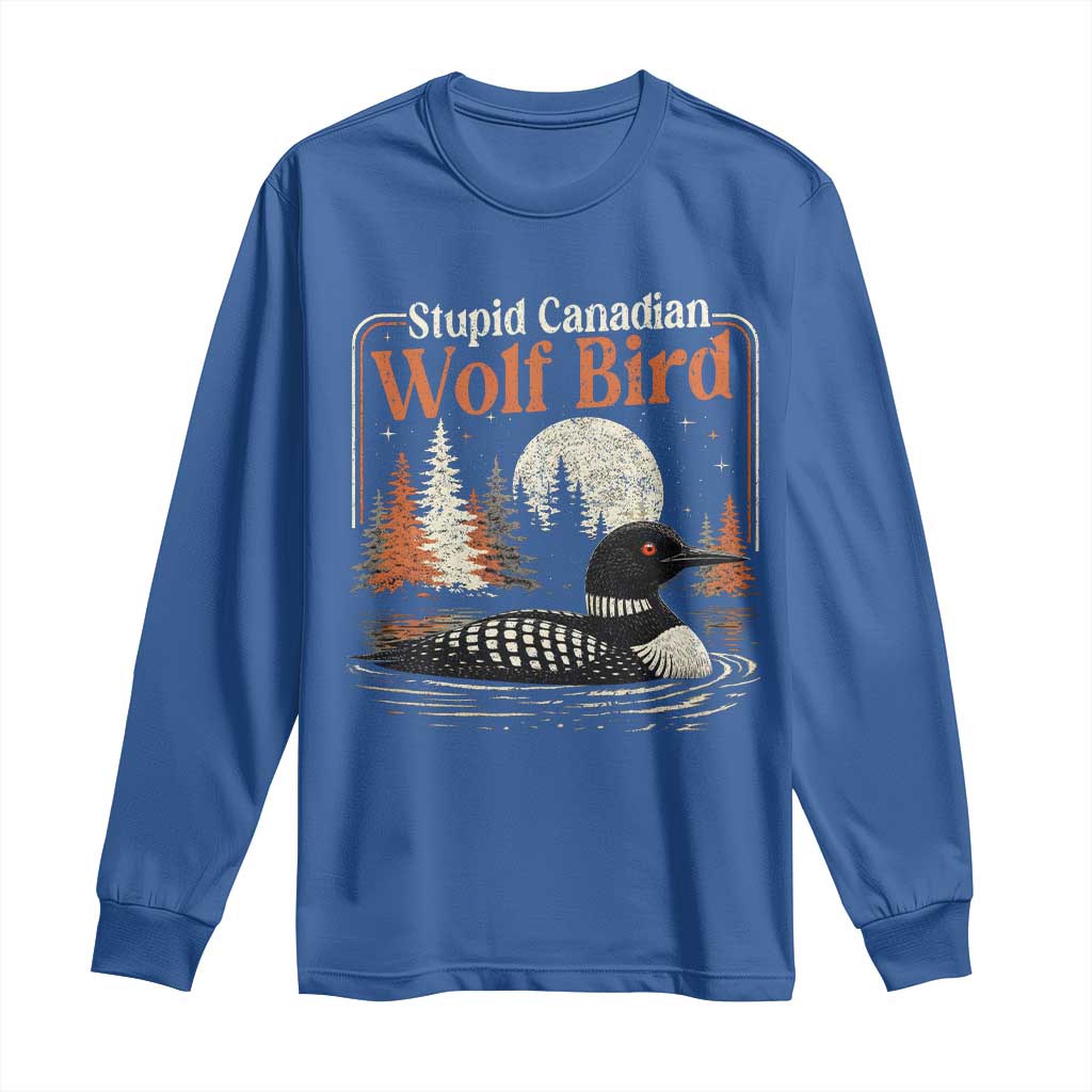Stupid Canadian Wolf Bird Long Sleeve Shirt Retro LGBT Hockey Fan Romance - Wonder Print Shop