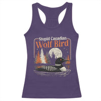 Stupid Canadian Wolf Bird Racerback Tank Top Retro LGBT Hockey Fan Romance - Wonder Print Shop
