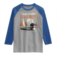 Stupid Canadian Wolf Bird Raglan Shirt Retro LGBT Hockey Fan Romance - Wonder Print Shop