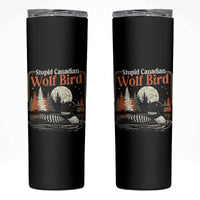 Stupid Canadian Wolf Bird Skinny Tumbler Retro LGBT Hockey Fan Romance - Wonder Print Shop