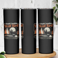 Stupid Canadian Wolf Bird Skinny Tumbler Retro LGBT Hockey Fan Romance - Wonder Print Shop