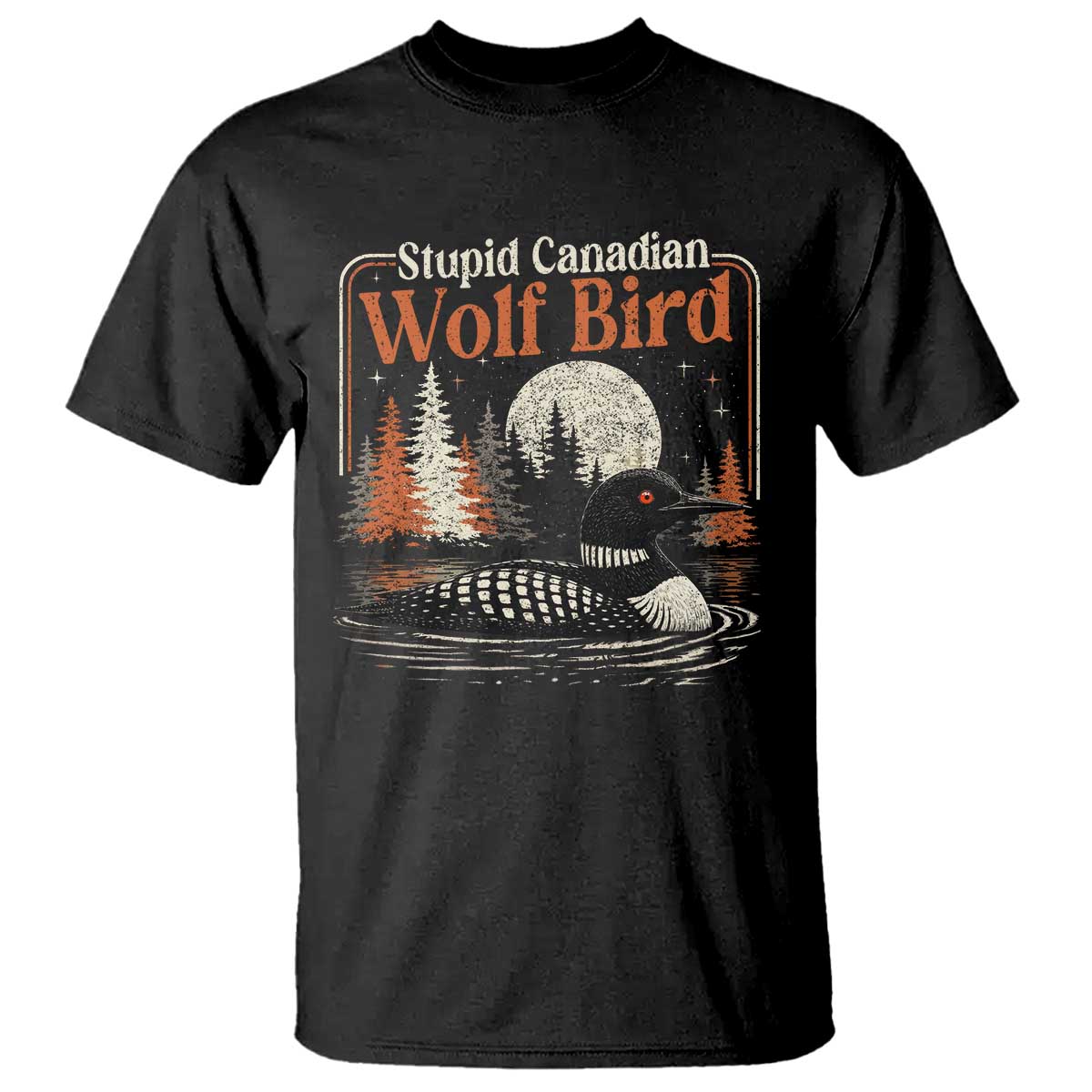 Stupid Canadian Wolf Bird T Shirt Retro LGBT Hockey Fan Romance - Wonder Print Shop