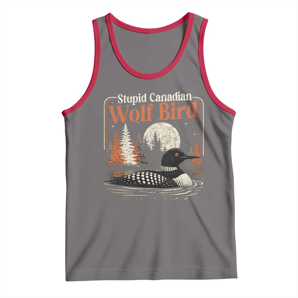 Stupid Canadian Wolf Bird Tank Top Retro LGBT Hockey Fan Romance - Wonder Print Shop