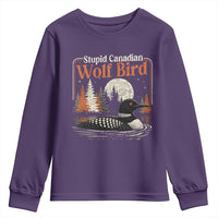 Stupid Canadian Wolf Bird Youth Sweatshirt Retro LGBT Hockey Fan Romance - Wonder Print Shop