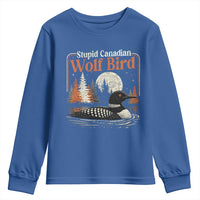 Stupid Canadian Wolf Bird Youth Sweatshirt Retro LGBT Hockey Fan Romance - Wonder Print Shop