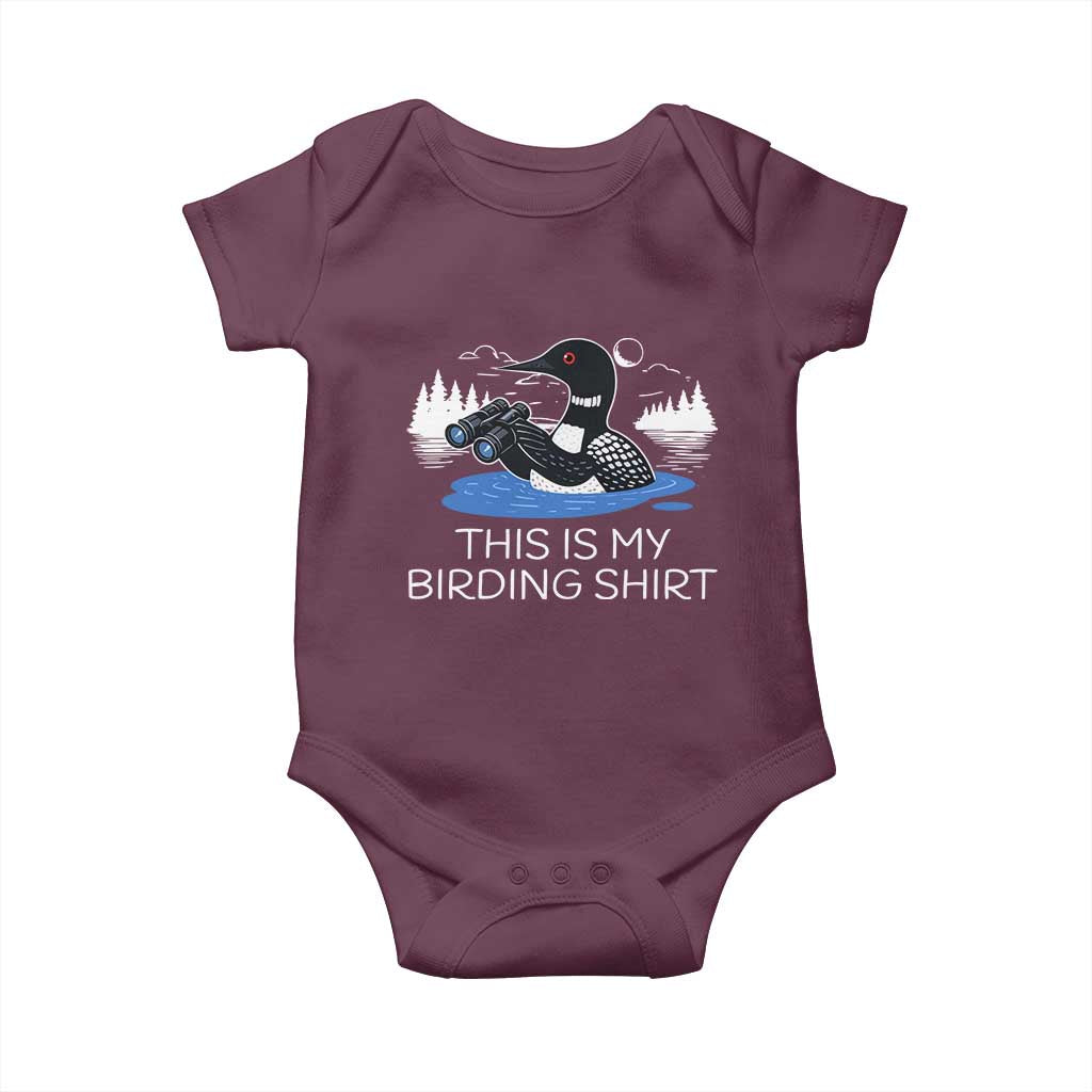 Funny Birding Baby Onesie Loon Bird Watching - Wonder Print Shop