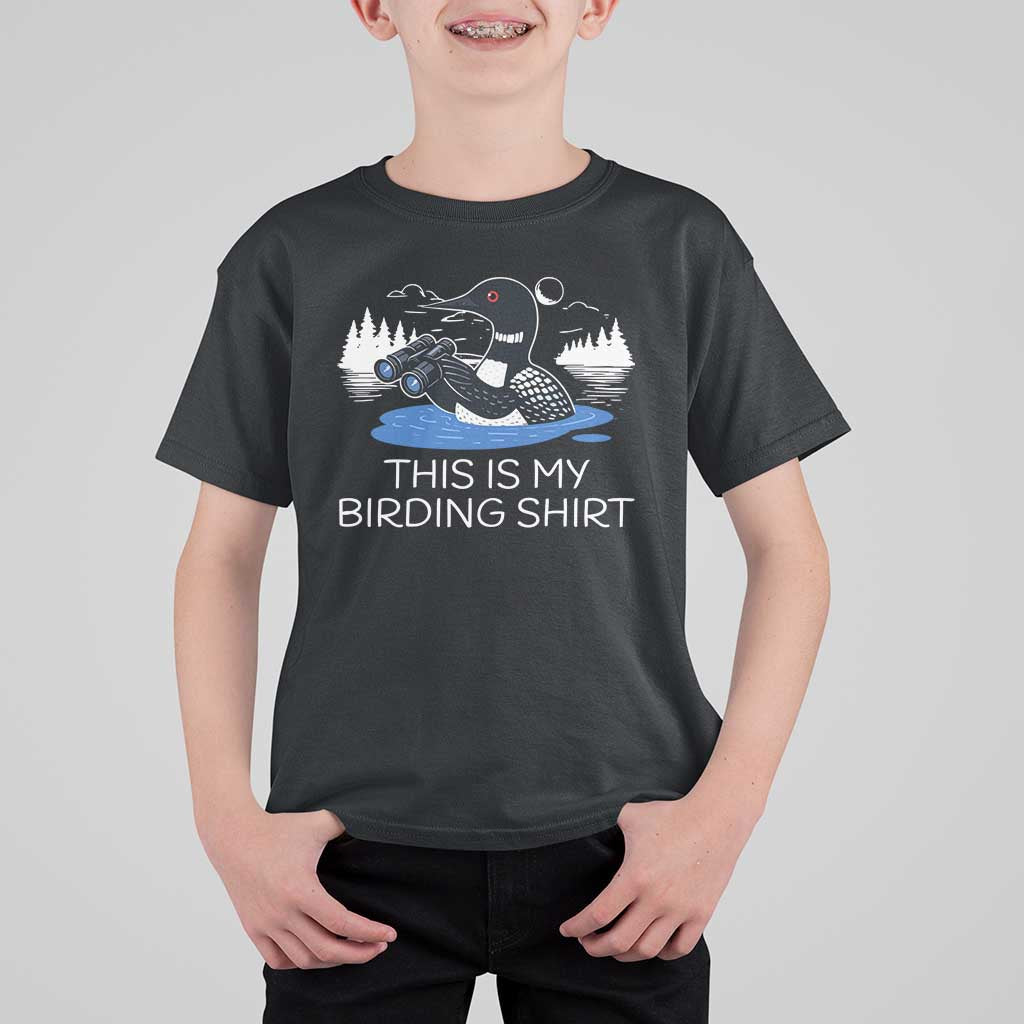 Funny Birding T Shirt For Kid Loon Bird Watching - Wonder Print Shop