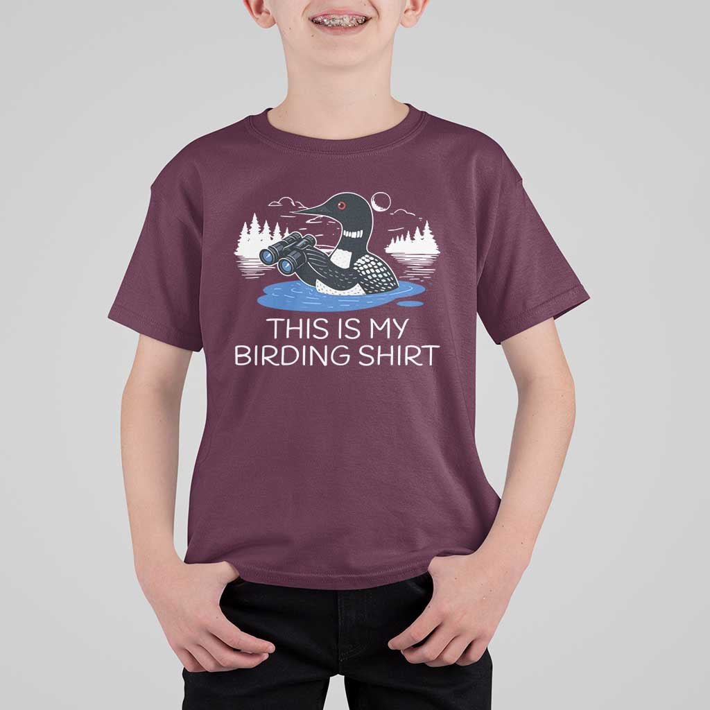 Funny Birding T Shirt For Kid Loon Bird Watching - Wonder Print Shop