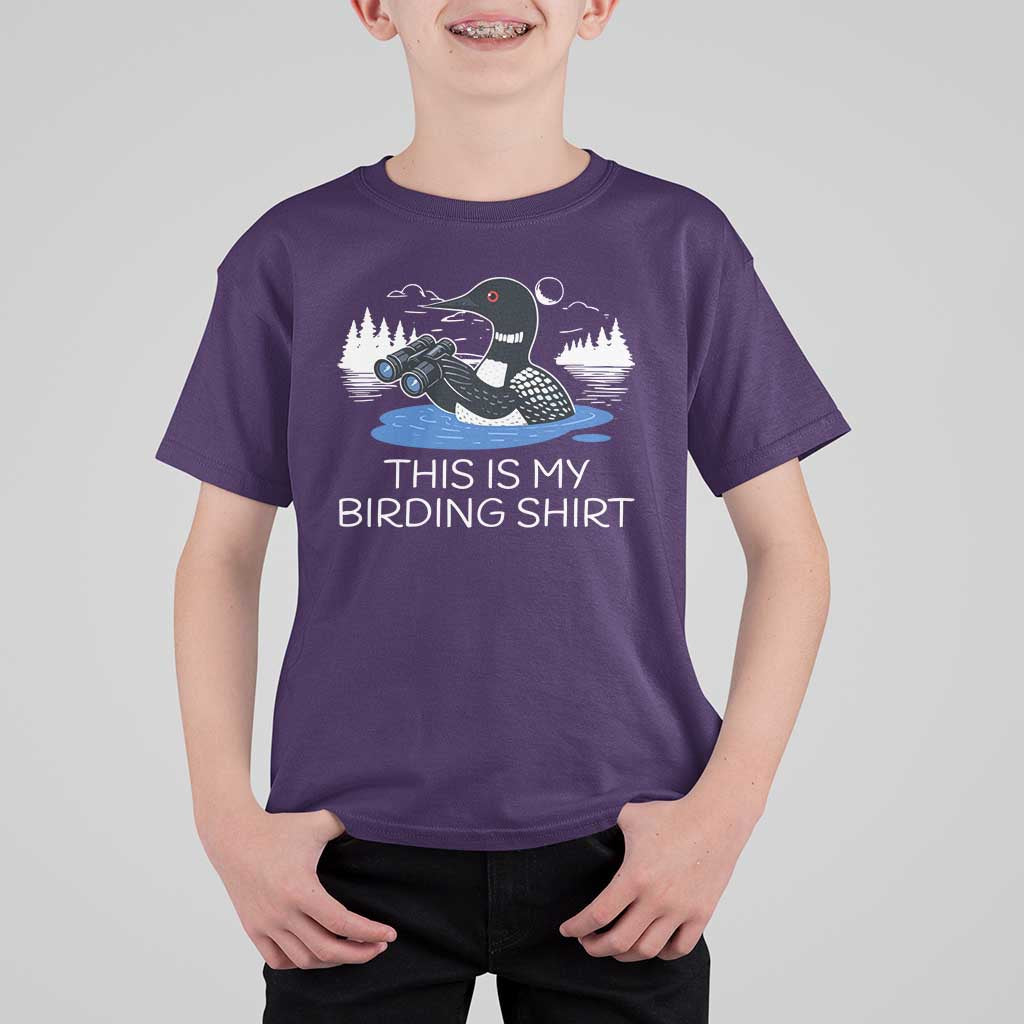 Funny Birding T Shirt For Kid Loon Bird Watching - Wonder Print Shop