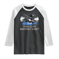 Funny Birding Raglan Shirt Loon Bird Watching - Wonder Print Shop