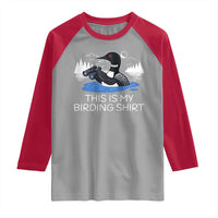 Funny Birding Raglan Shirt Loon Bird Watching - Wonder Print Shop