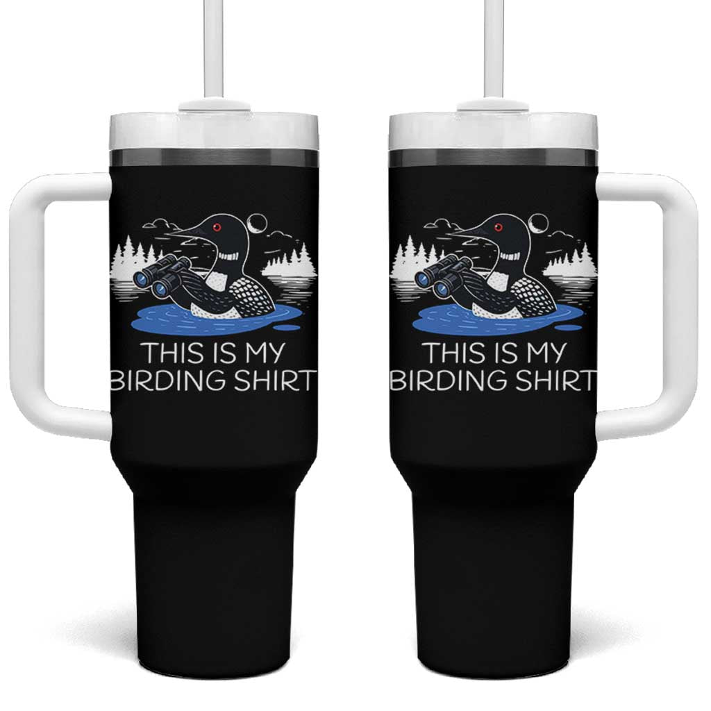 Funny Birding Tumbler With Handle Loon Bird Watching - Wonder Print Shop